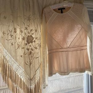 Delicate sheer lace blouse